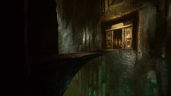 Old Stone Bridge in Underground World alt