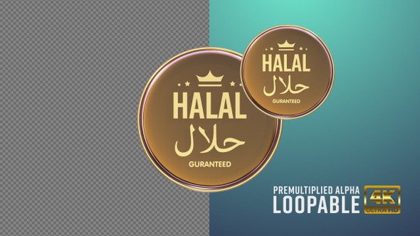 Halal Guaranteed Badge Looping with Alpha Channel