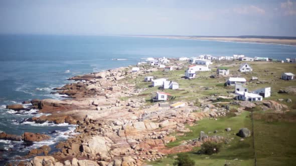 Scenic view of seaside hamlet, Cabo Polonio, Rocha Department, Uruguay