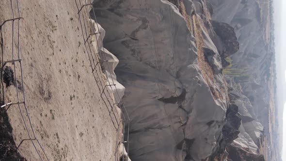 Vertical Video Cappadocia Landscape Aerial View