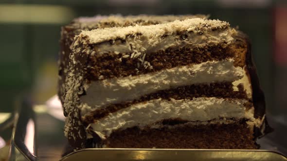 Closeup on Desserts on Metallic Trays