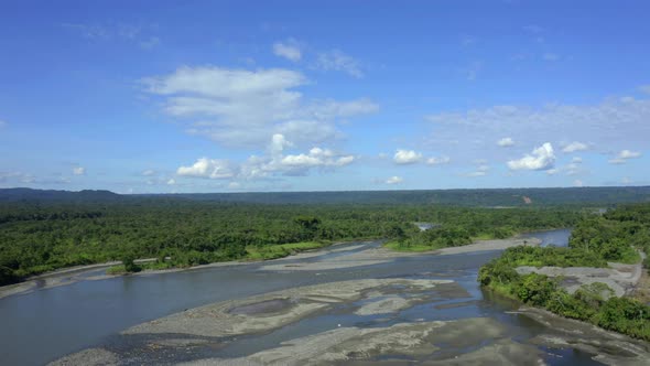 Beautiful view over the Pastaza river in Ecuador, South America