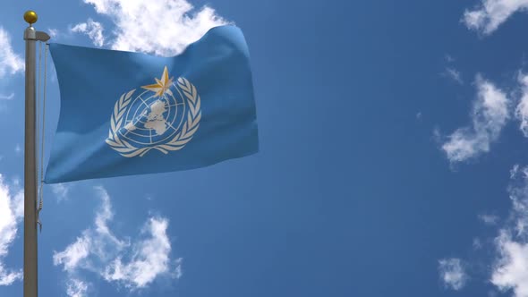 World Meteorological Organization Flag Wmo Flag On Flagpole