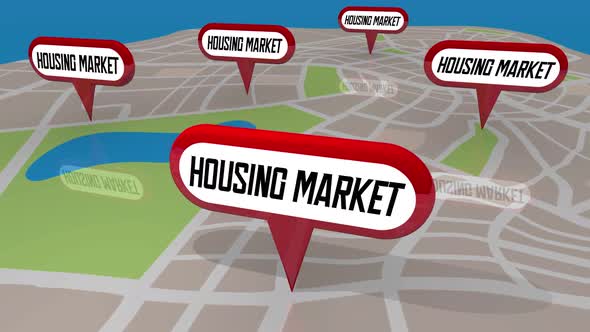 Housing Market Map Pins Homes Houses For Sale Economy