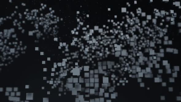 animation. the effect of many particles gathering in a map of the world