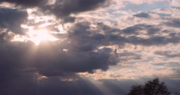 Beautiful Sunset and Cloudy Sky