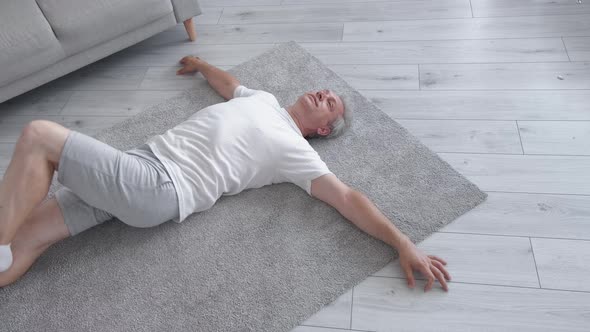 Pilates Exercise Home Fitness Man Stretching Back