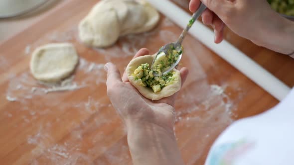 Housewife Prepares Handmade Pies