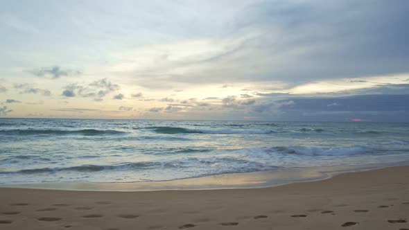 A Huge Wave Crashes Towards The Shore.