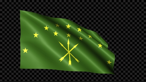 Adygea Flag Blowing In The Wind