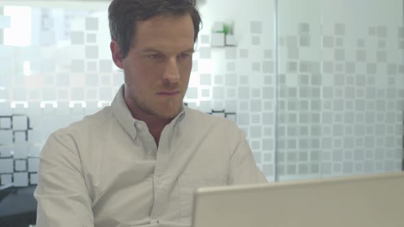 Businessman using computer