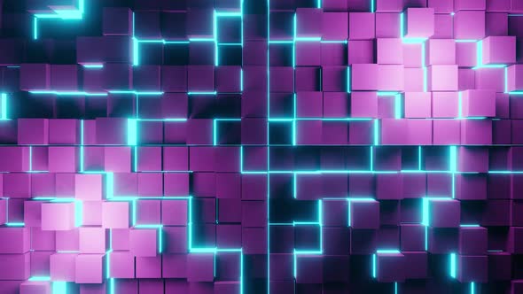 Space Metallic Cubes Background In Motion Vj Loop HD