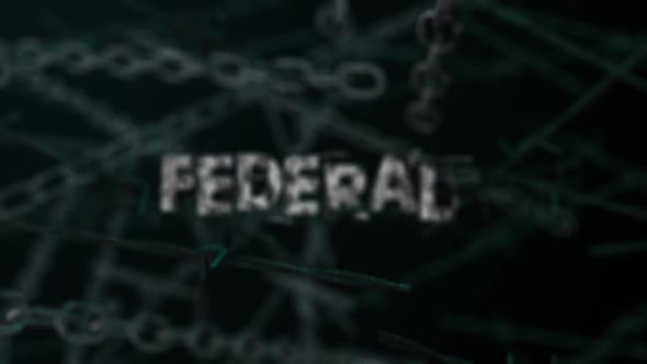 3D Dark Crime Background Word Federal