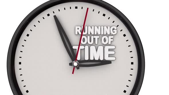 Running Out Of Time Clock Hands Ticking Deadline Warning 3d Animation