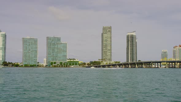 Towers near the MacArthur Causeway in Miami