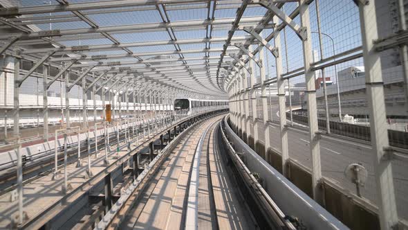 POV From Monorail in Tokyo, Japan