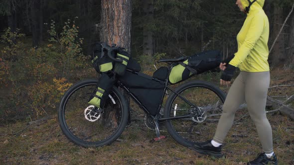 The Woman Travel on Mixed Terrain Cycle Touring with Bike Bikepacking