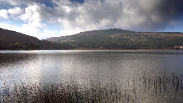 Cinematic Lake View in Winter