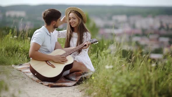 Beautiful Couple In Love In Nature On Romantic Date, Spending Time Together.