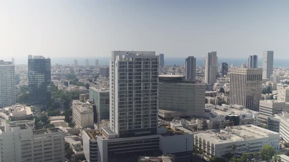 Tel Aviv buildings and Old North neighborhood during summer