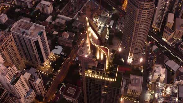 Bangkok Aerial View, Above Sukhumvit and Thonglor District in Thailand