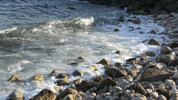 Ocean Waves Breaking On The Rocks