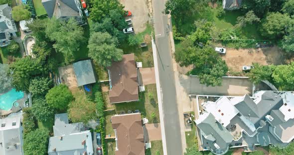 Aerial View with Residential Sleeping Area Street the a Keyport Town Area in New Jersey USA