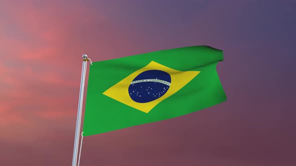 Flag Of Brazil Waving 4k