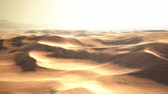 Sand Dunes at Sunset in Sahara Desert in Morocco