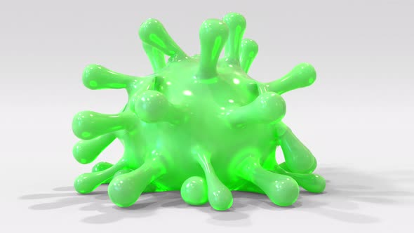 Falling Green Rubber Coronavirus Model alt