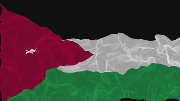 flag Jordan turns into smoke. State weakening concept, alpha channel.