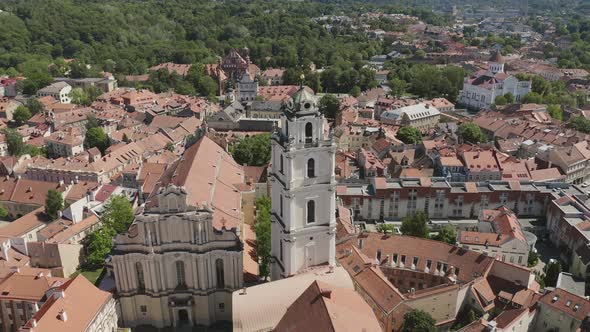 Aerial Panorama of Vilnius Old Town