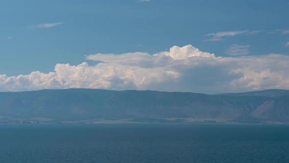 Lake Baikal. Olkhon Island, Hujir Village, Shamanka Rock. Timelaps