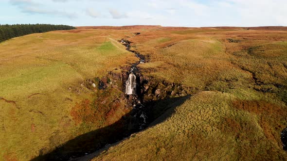 Aerial view of Glenariff Valley, County Antrim, Northern Ireland.