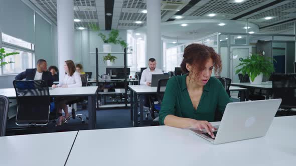 Black Businesswoman Having Online Communication Via Laptop