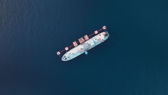 A gas tanker is at sea aerial view 4 K Turkey Alanya