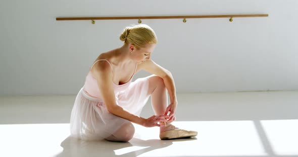 Ballerina wearing ballet shoes