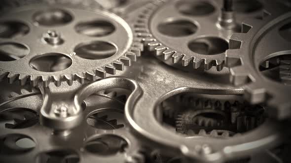 Old Gears And Cogs Clock Mechanism