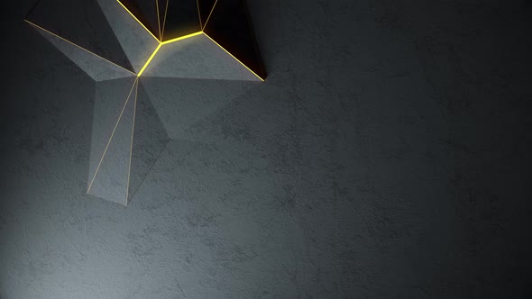Black abstract triangle background with texture and light  3d rendering animation