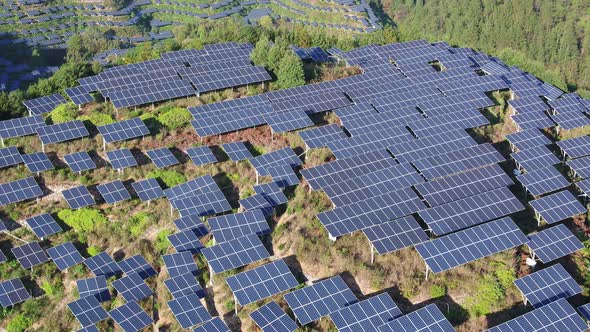 Solar power station in montain