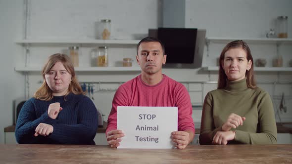 Deaf Animal Welfare People Signing Slogan on Sign Language