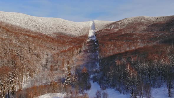 Majestic in the Mountains Landscape Carpathian Mountains Covered with Snow