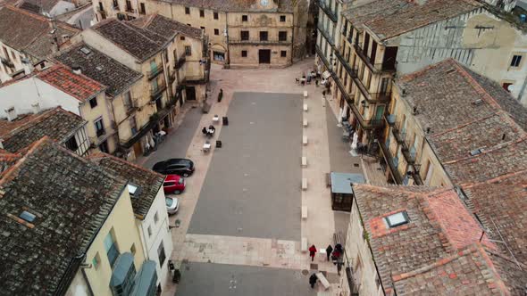 Aerial View of Sepulveda an Old Medieval Town in Segovia Province Spain