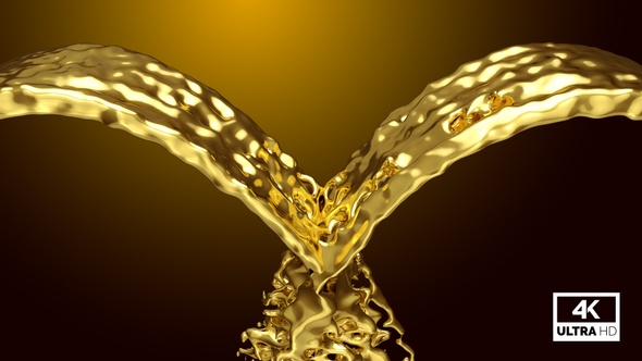 Fountain Liquid Gold Splash Collision alt