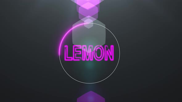 Abstract Glowing Pink Purple Neon Circle Latter Animation Lemon