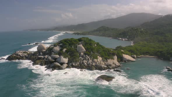 Aerial view of Playa del Cabo, Colombia.