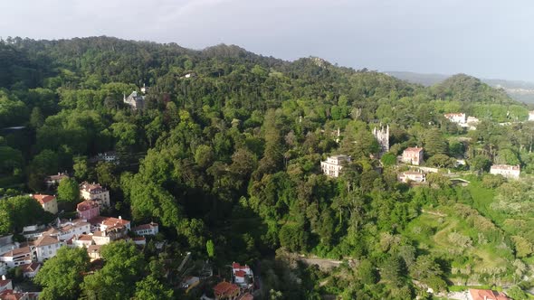 Scenic aerial view of Sintra Natural Park, Portugal.