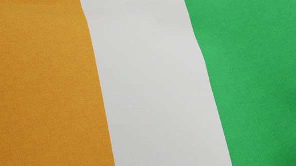 National Flag of Ivory Coast Waving Original Size and Colors 3D Render Drapeau De La Cote dIvoire