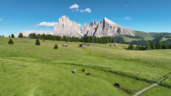 Beautiful summer day in the Dolomites mountains