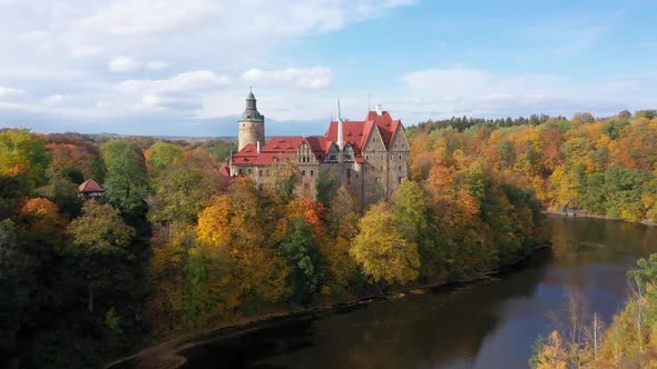 Aerial view of Czocha Castle, Poland